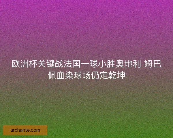 欧洲杯关键战法国一球小胜奥地利 姆巴佩血染球场仍定乾坤