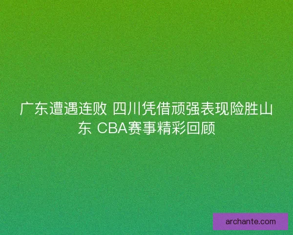 广东遭遇连败 四川凭借顽强表现险胜山东 CBA赛事精彩回顾 广东遭遇连败 四川凭借顽强表现险胜山东 CBA赛事精彩回顾